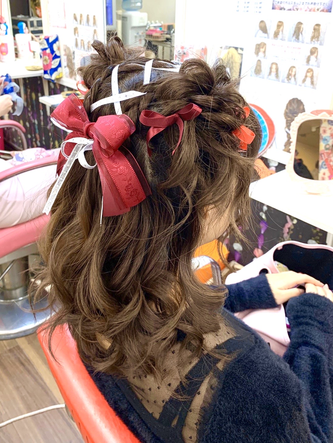 可愛ぃぃぃぃぃ モコモコツインお団子ハーフアップ 新宿歌舞伎町の美容室 Hair Set Up S ヘアセット メイク 着付け