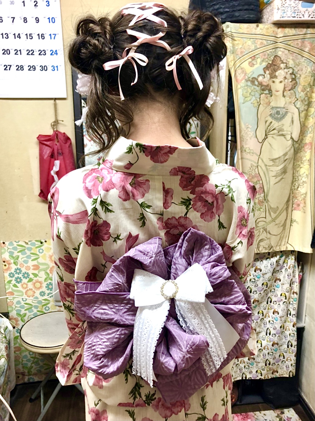 浴衣を着て ディズニーランドに遊びに行きましょ 新宿歌舞伎町の美容室 Hair Set Up S ヘアセット メイク 着付け